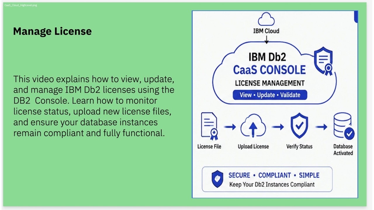 Db2 CaaS 09: Управление лицензиями