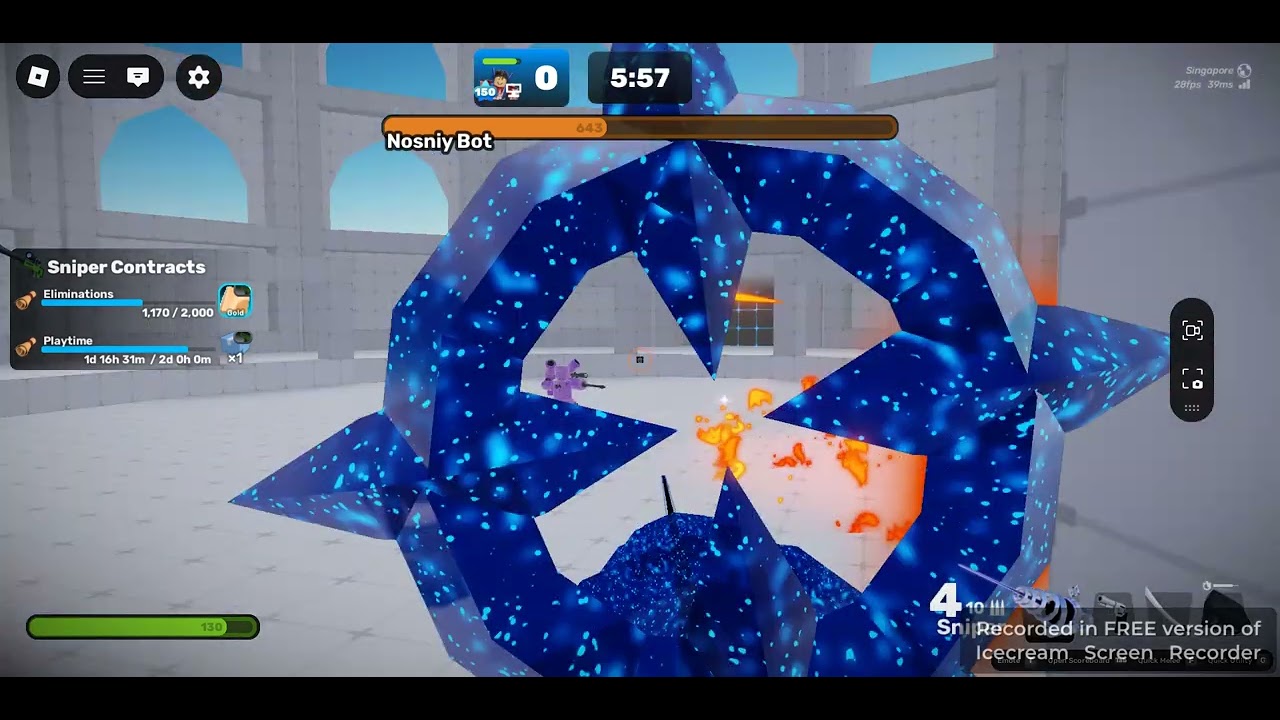 I fought the nosniy bot boss fight this time 3 times in the vid