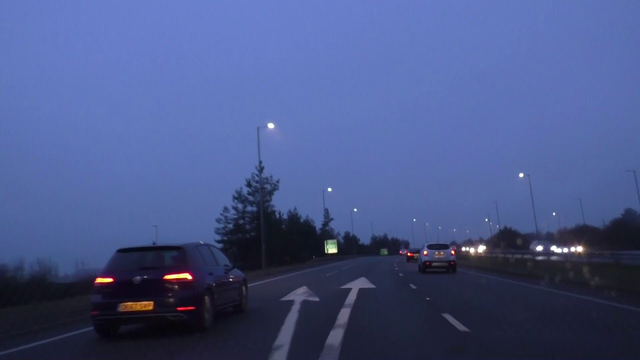 Night Drive On The A483 & A5 From Chester To Shrewsbury, England 20th December 2017