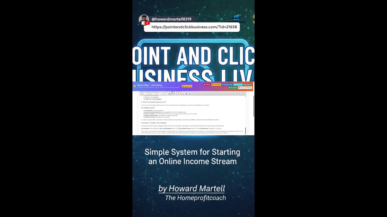 Point and Click Business Live: Simple System for Starting an Online Income Stream 📱
