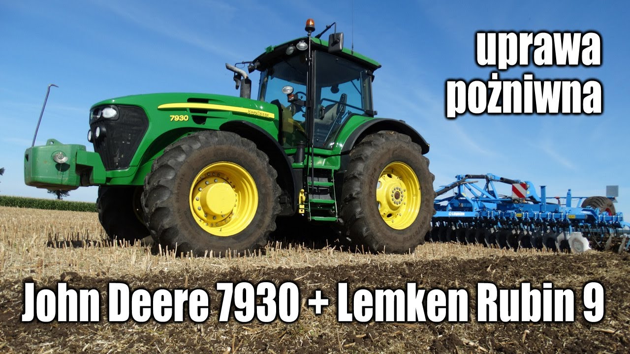 John Deere 7930 + Lemken Rubin 9 w uprawie pożniwnej