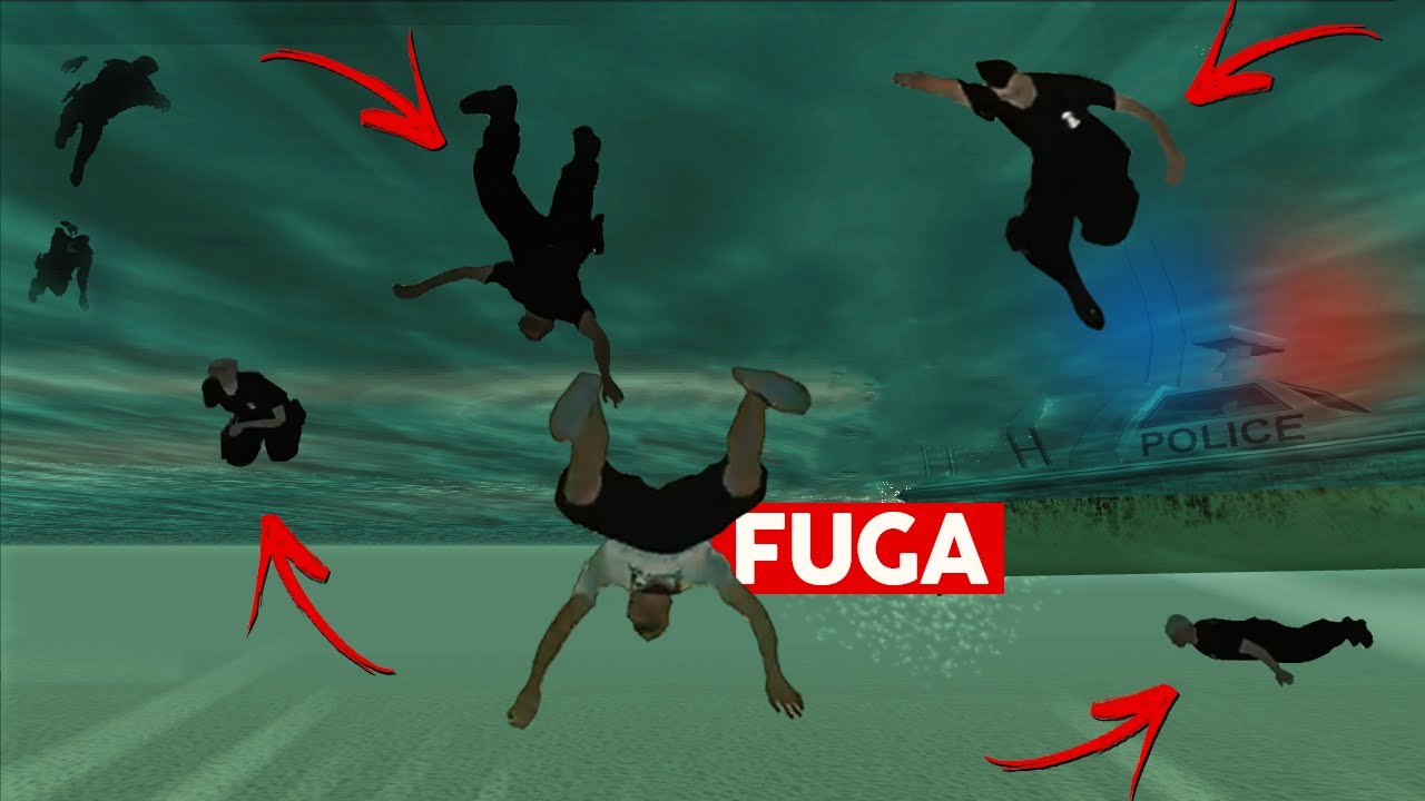 GTA MTA RP - FUGA NA POLICIA NADANDO *SÓ PARO QUANDO CHEGAR NA BORDA DA TERRA!* kkkjj