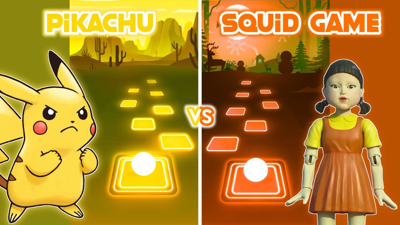 Pikachu vs Squid Game - Tiles Hop EDM Rush