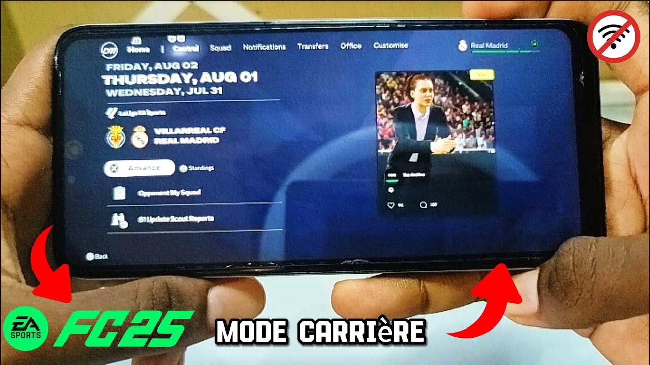 EA SPORTS FC25 : NOUVELLE VERSION ANDROID OFFLINE (Mode Carrière, Maillots, Transferts & Menu...) 