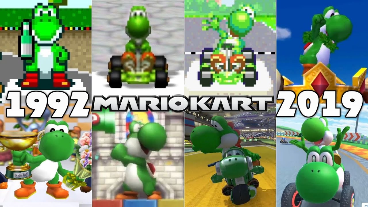 Evolution Of 1st Place (Yoshi) In Mario Kart Games [1992-2019]
