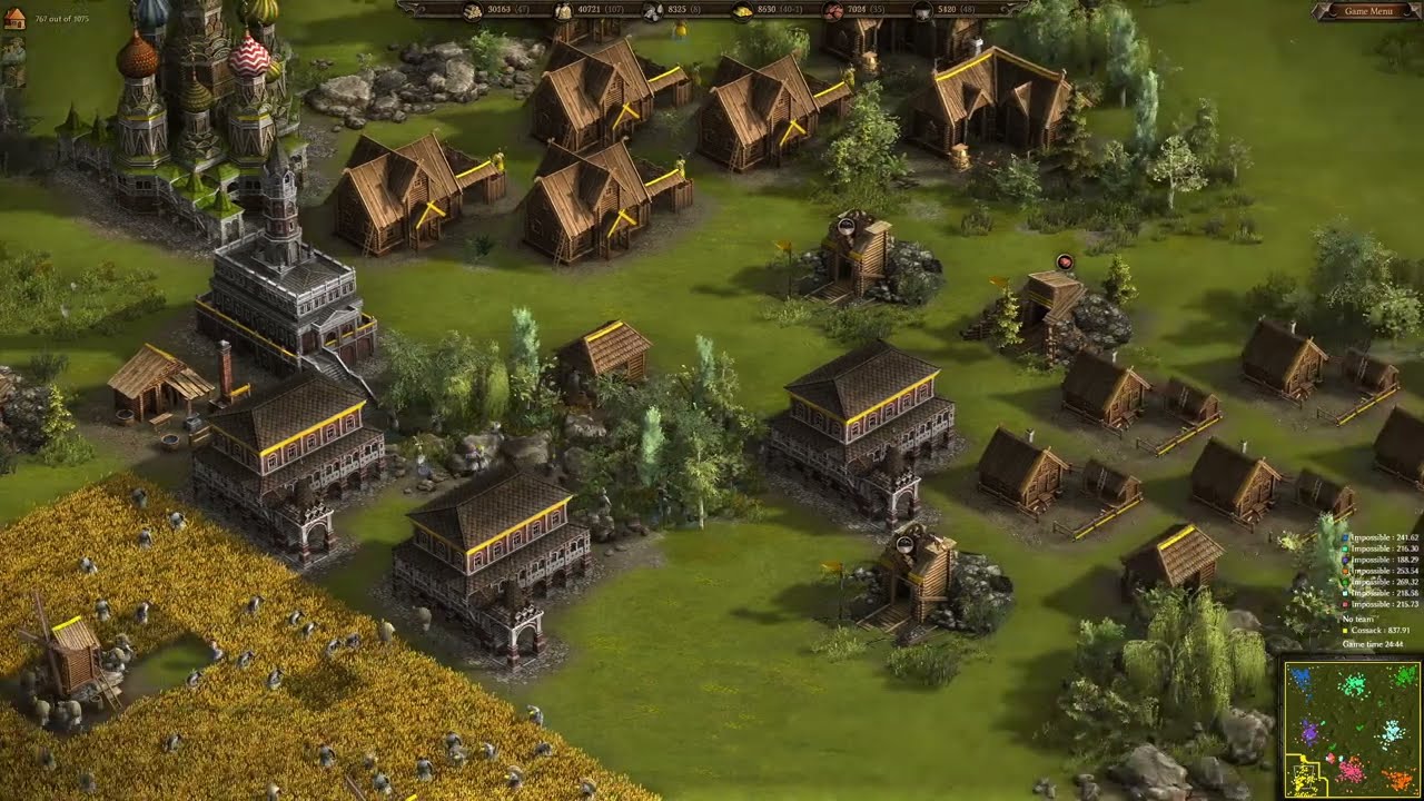 Cossacks 3 - Trying to beat 1v7 Impossible AI 15m Peace #1