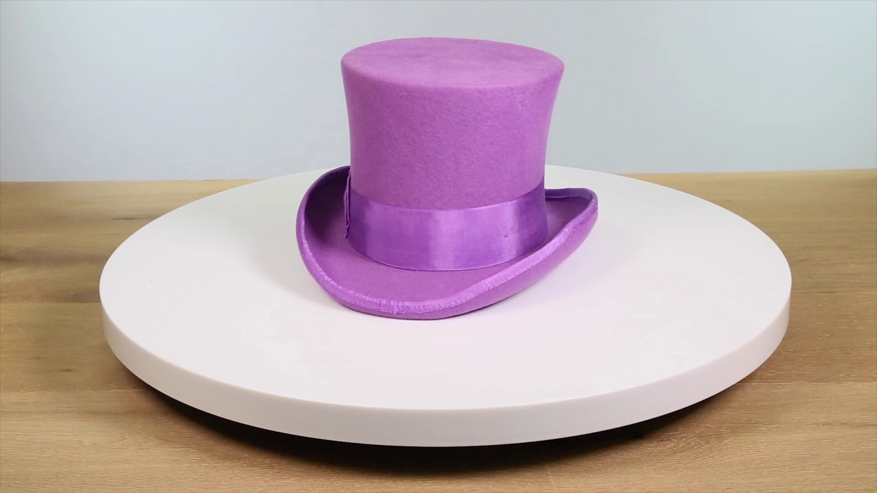 Ferrecci Purple Wool Top Hat with Satin Lining & Grosgrain Ribbon
