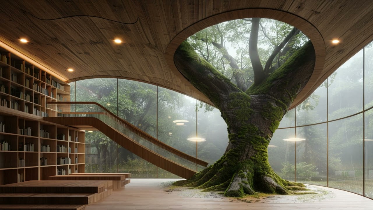 Healing is not linear. - Gentle Forest Library Ambience | Mental Health & Sleep [4K]