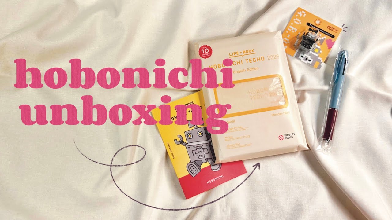 hobonichi 2026 unboxing | tamagotchi, moomin, drawer pouches & more