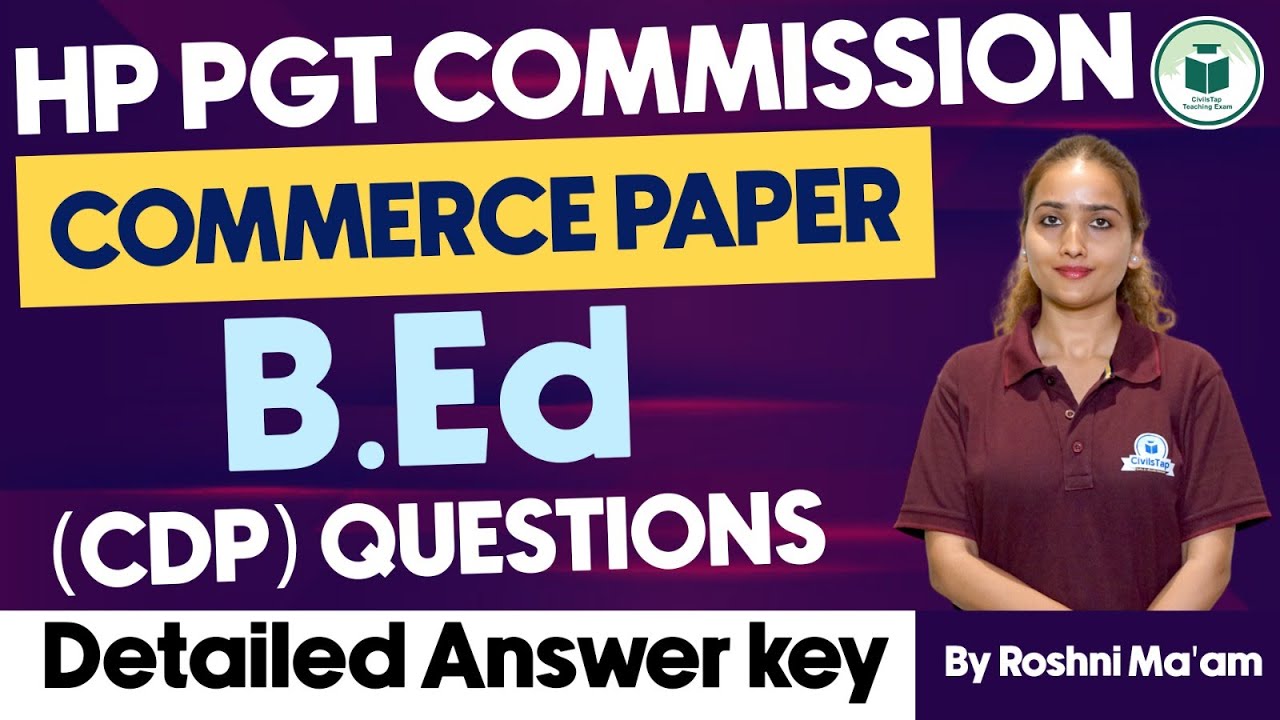 HP PGT Commission Commerce | Commerce Paper 2 - CDP Questions - Detailed Answer Key | Civilstap