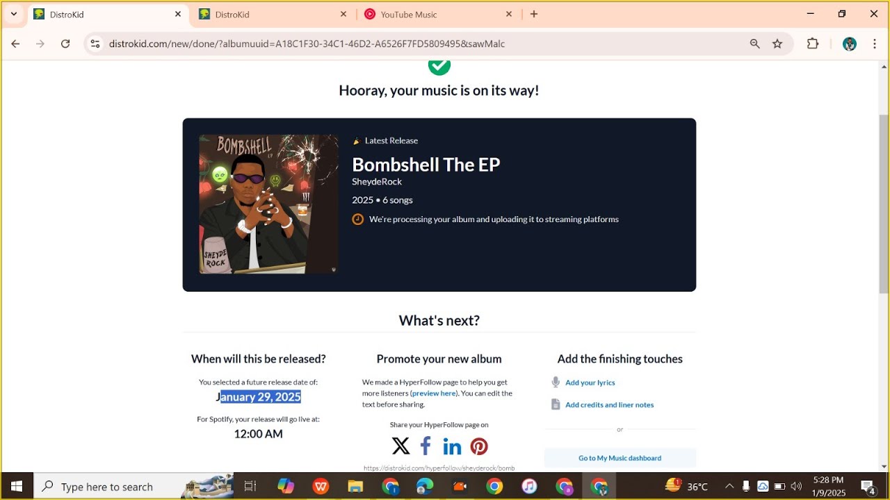How to Upload an EP or Album on Distrokid and Schedule it for Future Release