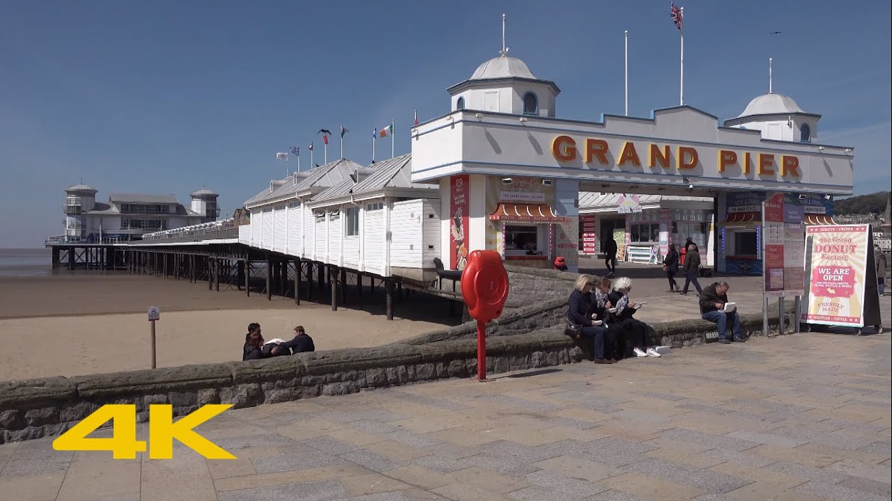 Weston-super-Mare Walk: Town Centre & Beach【4K】