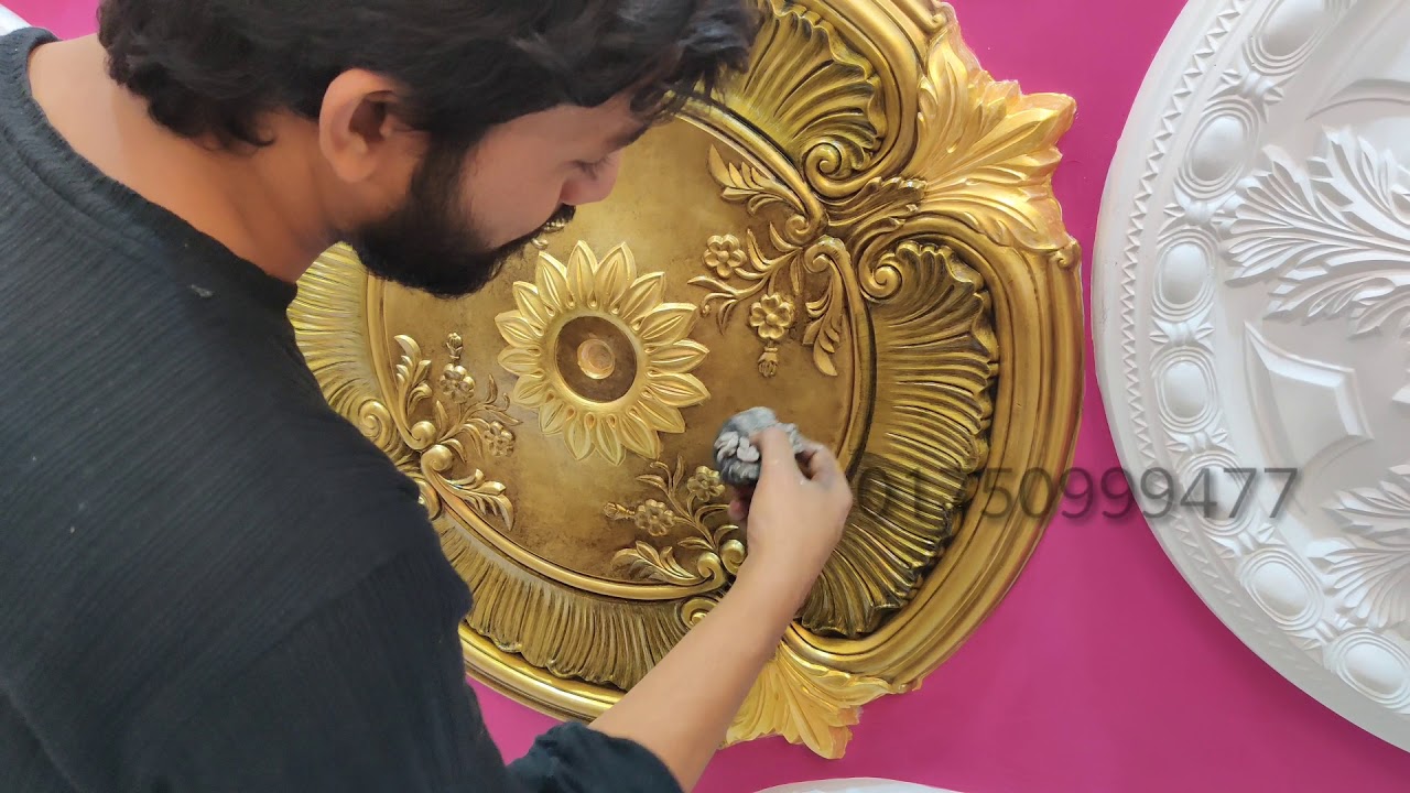 How to Assemble Modern Ceiling medallion antique Colour & Amazing silver Gold OIL Painting 4K- Ep-2