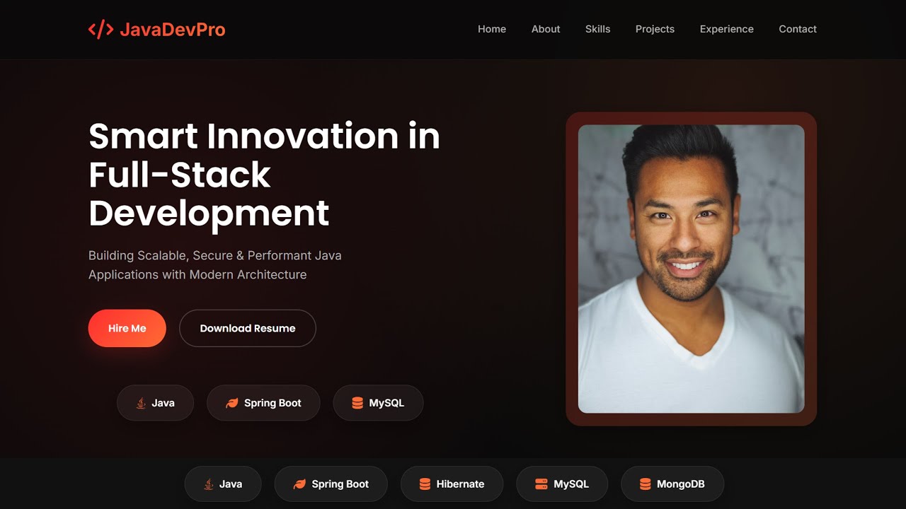 Create a Clean & Modern Responsive Portfolio Website | Step-by-Step Using HTML, CSS & JavaScript