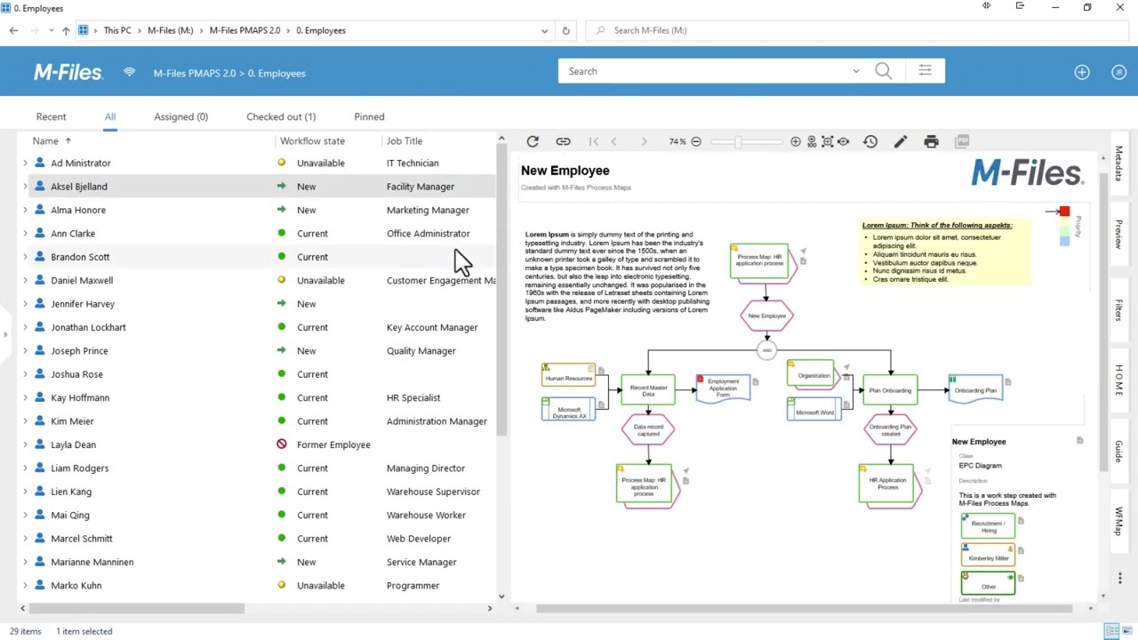 Home Screen Configuration | M-Files Process Maps 2.0