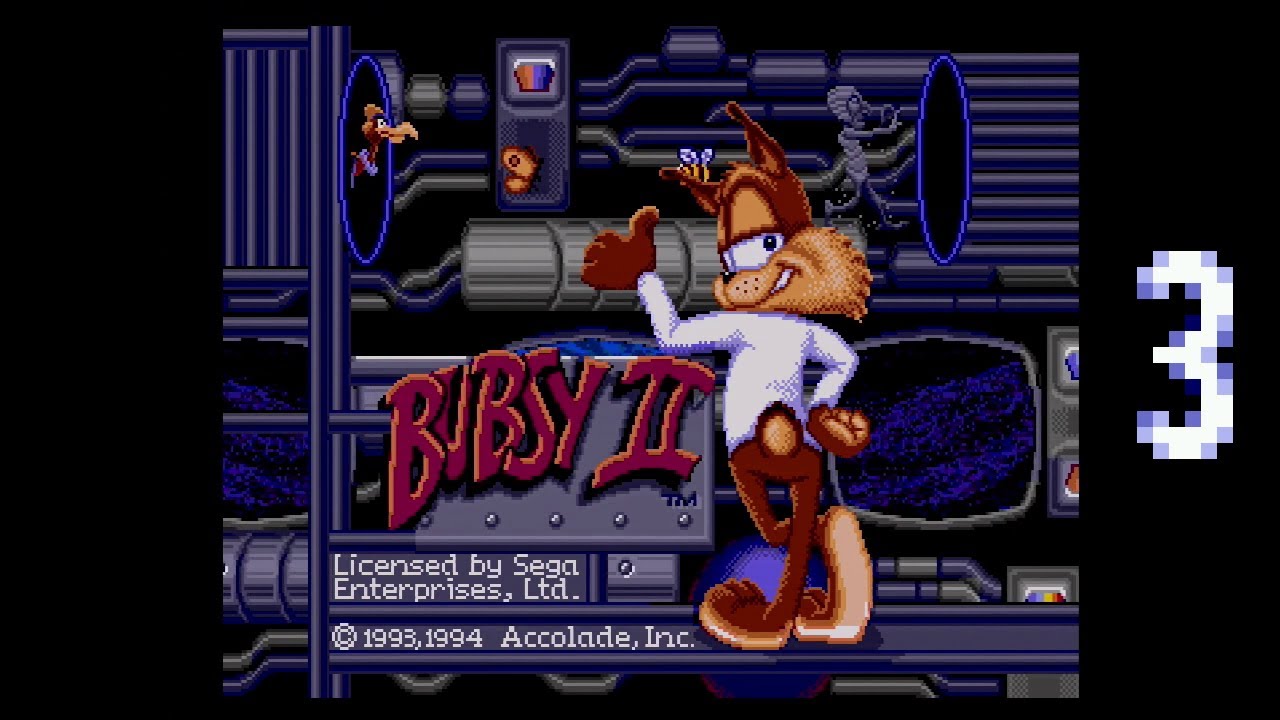 Bubsy II (Genesis / Mega Drive) Playthrough Part 3 (Grand Tour: East Wing - 3rd Floor)