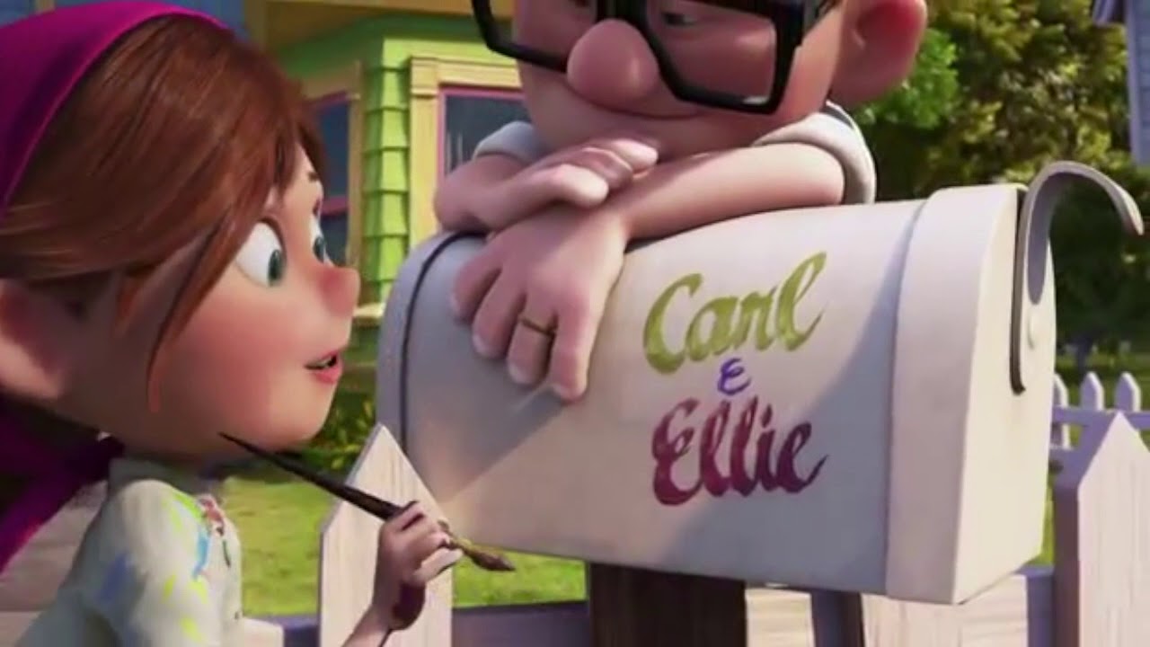 Carl and Ellie building their house