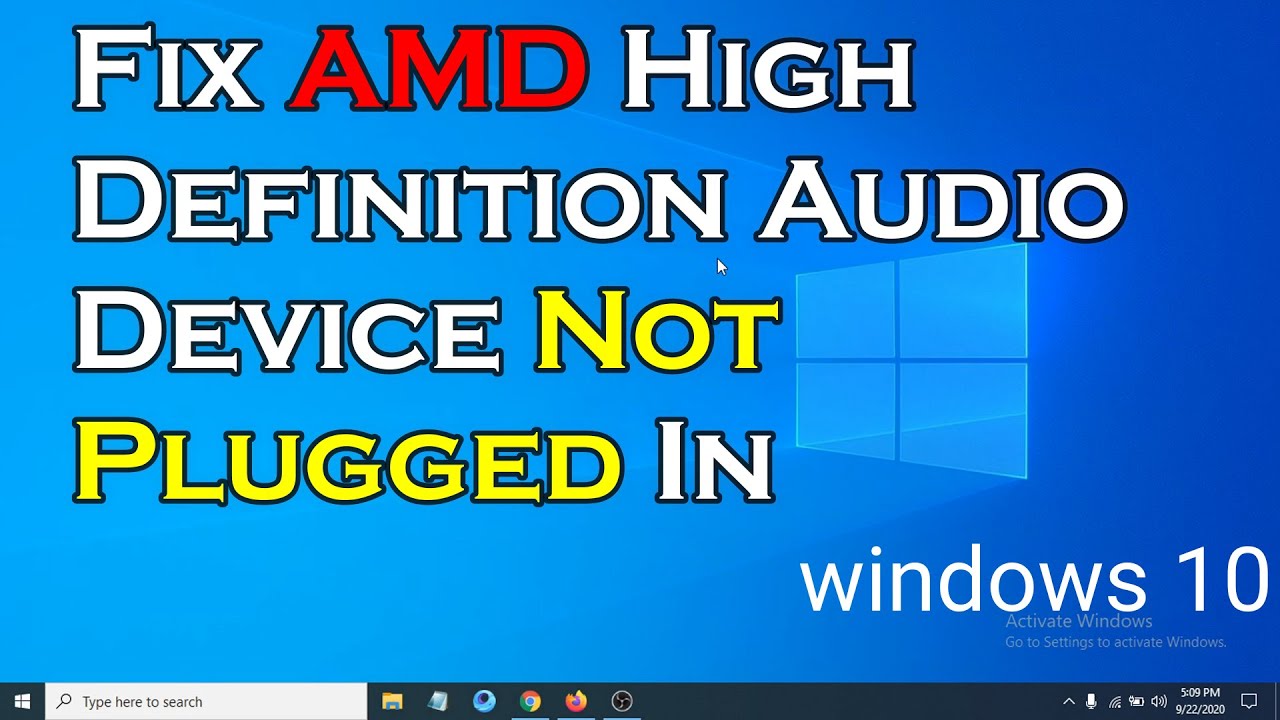 How To Fix AMD High Definition Audio Device Not Plugged In