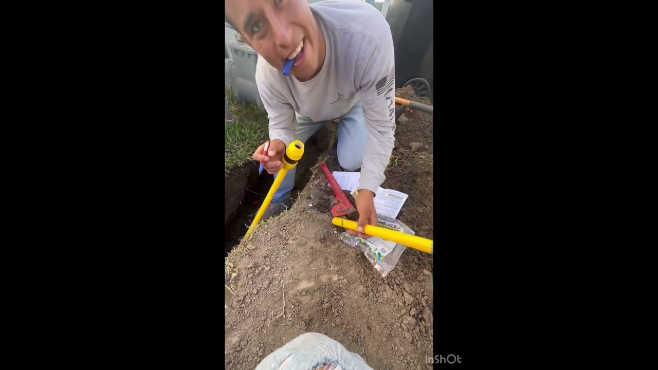 Como Correr linea del gas con coupler ips poly gas pipa #gas#line