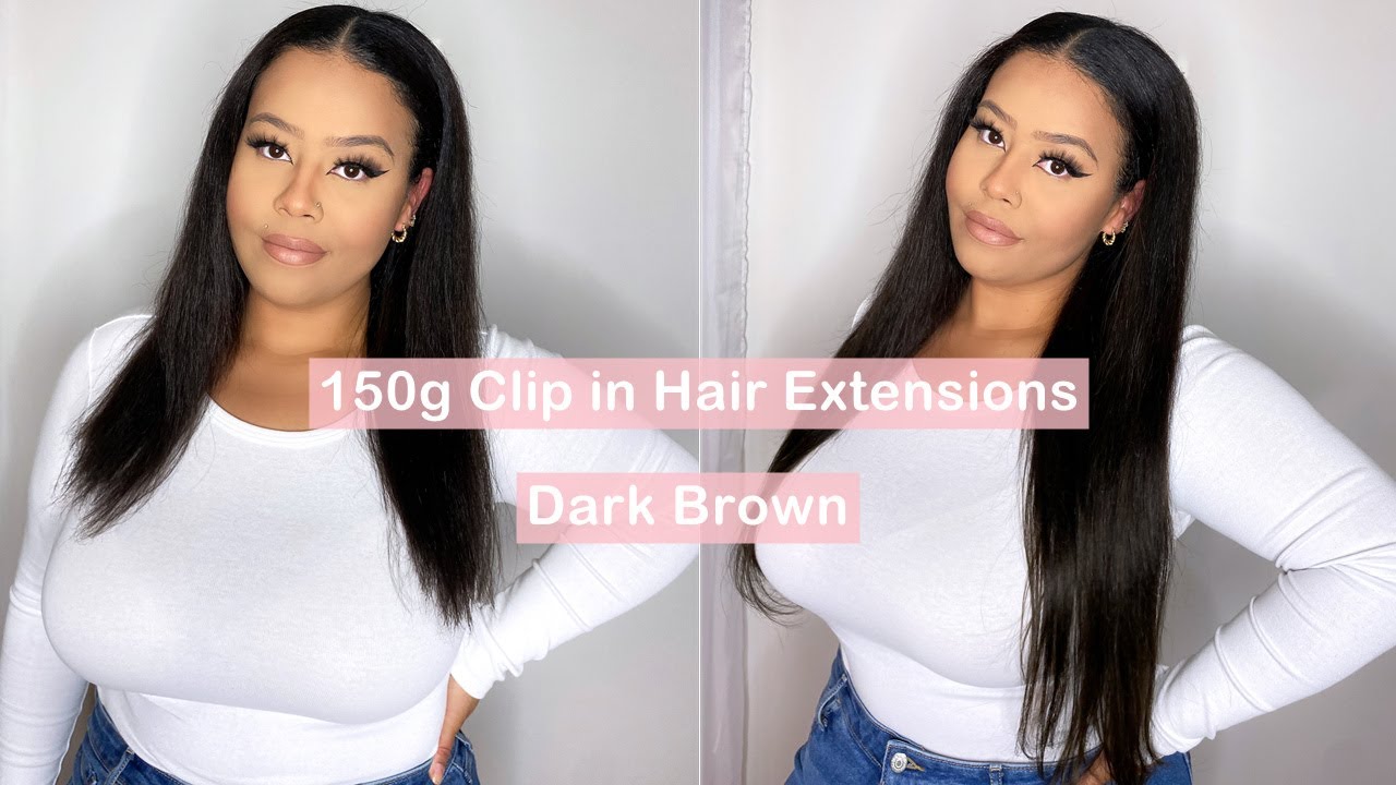 Dark Brown 150g Clip in Hair Extensions 24inch | Goo Goo Hair
