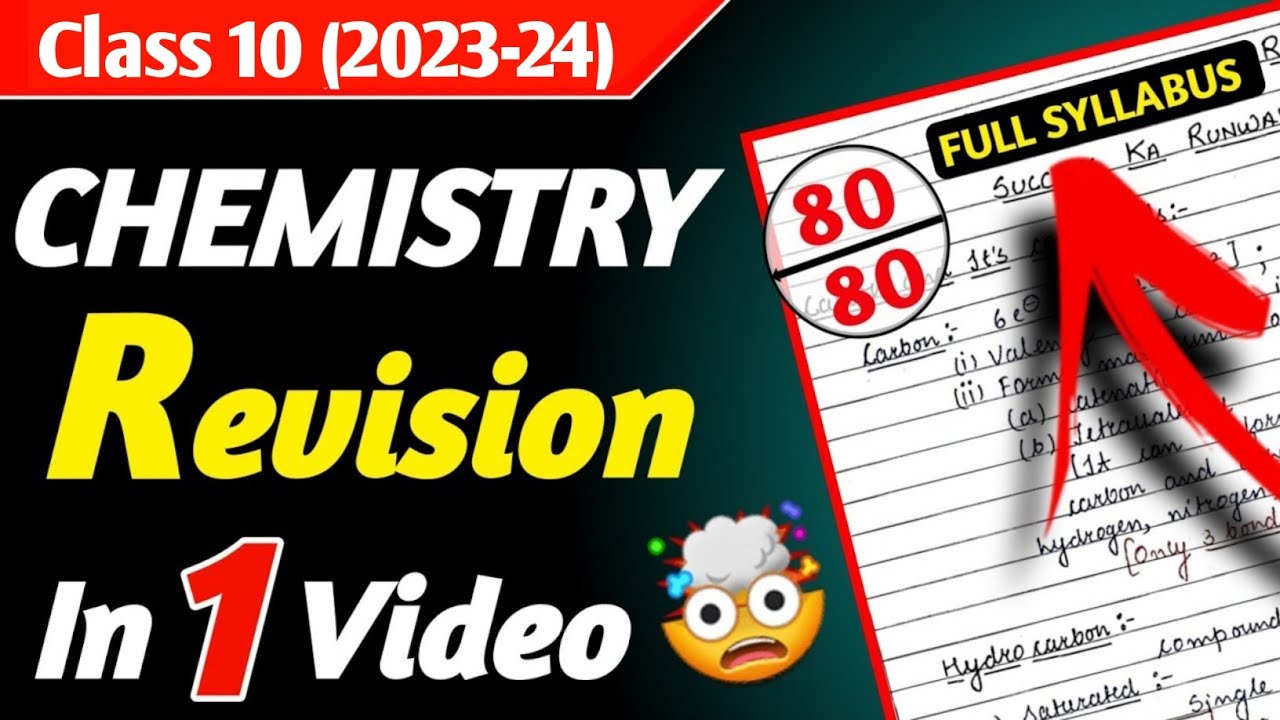 Chemistry One Shot Revision🔥Chemistry Full Syllabus Revision Class 10 Science important question