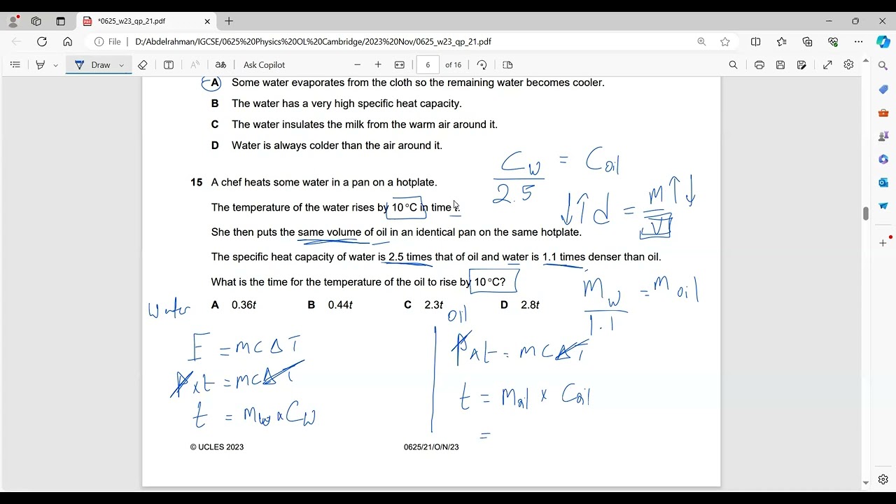 IGCSE Physics 0625/21/O/N/23
