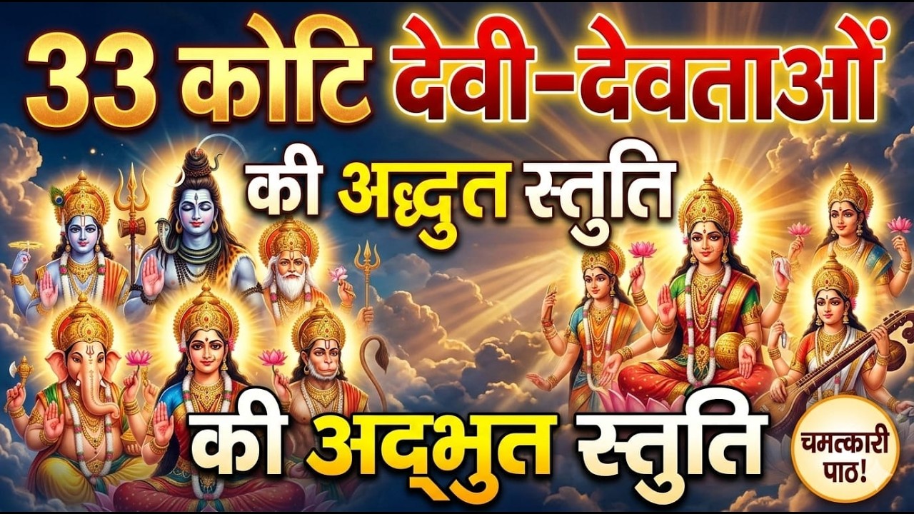🔱 33 कोटि देवी-देवताओं की अद्भुत स्तुति | सुनते ही घर में आएगी सुख-समृद्धि |  Stuti of 33 Koti Devta