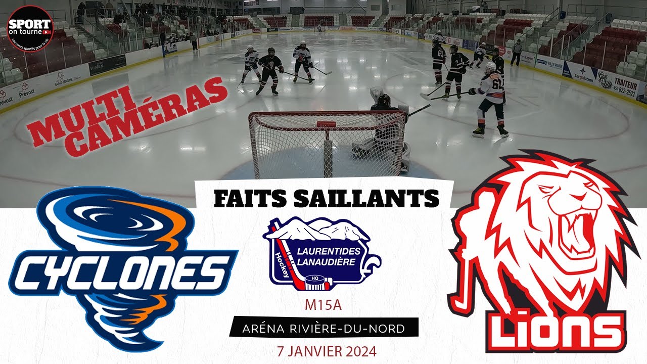 Faits saillants multi-caméras - Match du 7 janvier 2024 - Cyclones Joliette vs Lions St-Jérôme