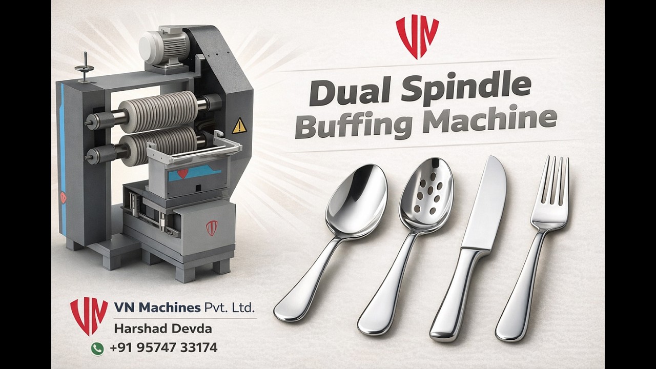 An Automatic Spoon Buffing & Polishing Machine ll VN MACHINES PVT. LTD. ll RAJKOT ll 95747 33174