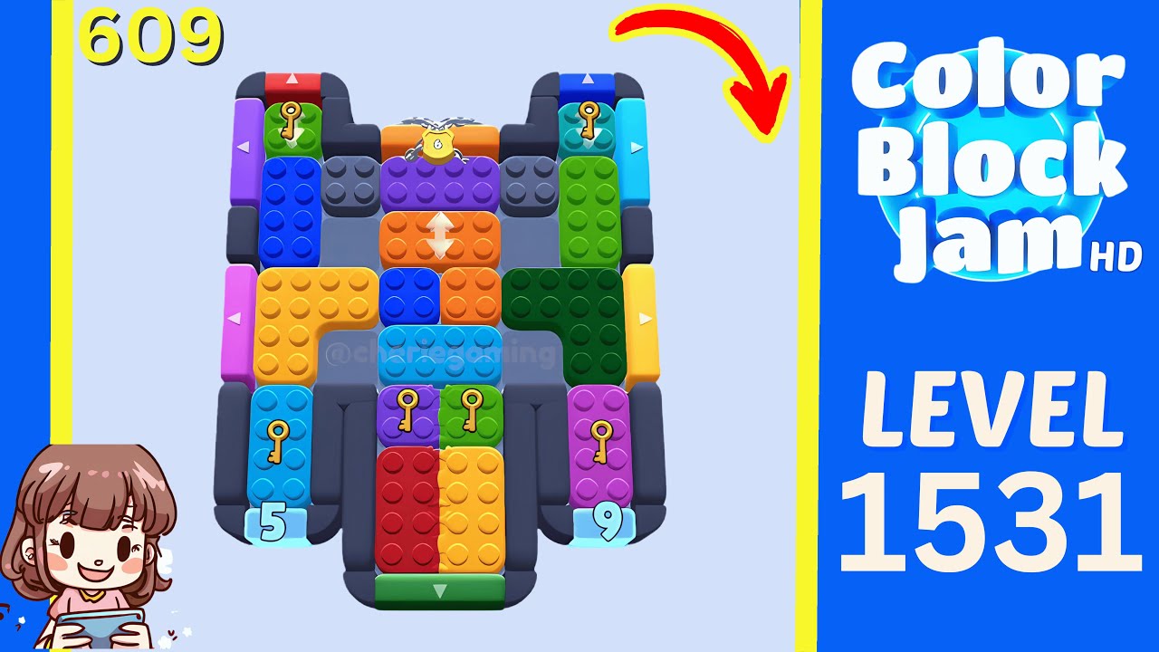 Color Block Jam Level 609 (1531) Solution Walkthrough