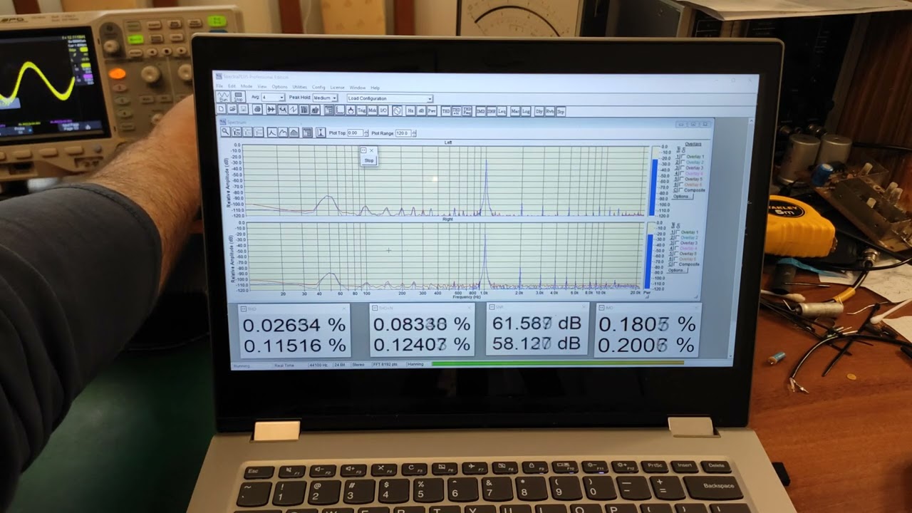 (469#) Wzmacniacz RS-Amp, (kit) Reduktora Szumu cz.5, pomiary SpectraPLUS, RightMark Audio Analyzer