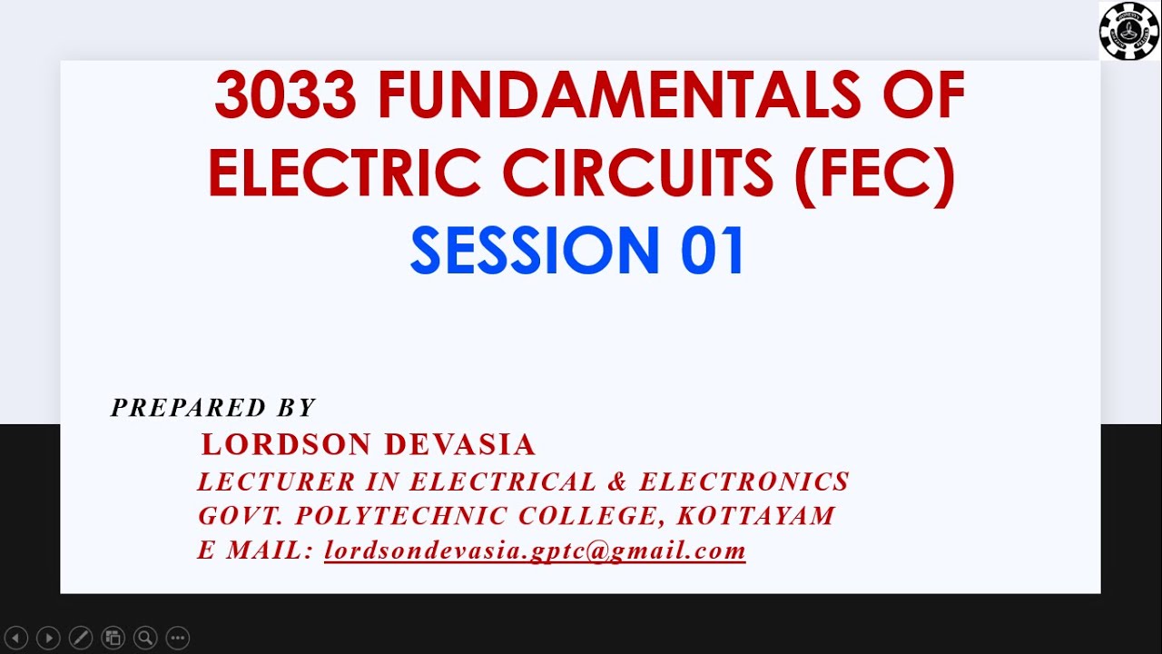 3033 Fundamentals of Electric Circuits | Kerala Polytechnic Diploma | EEE – 3rd Semester | Session 1