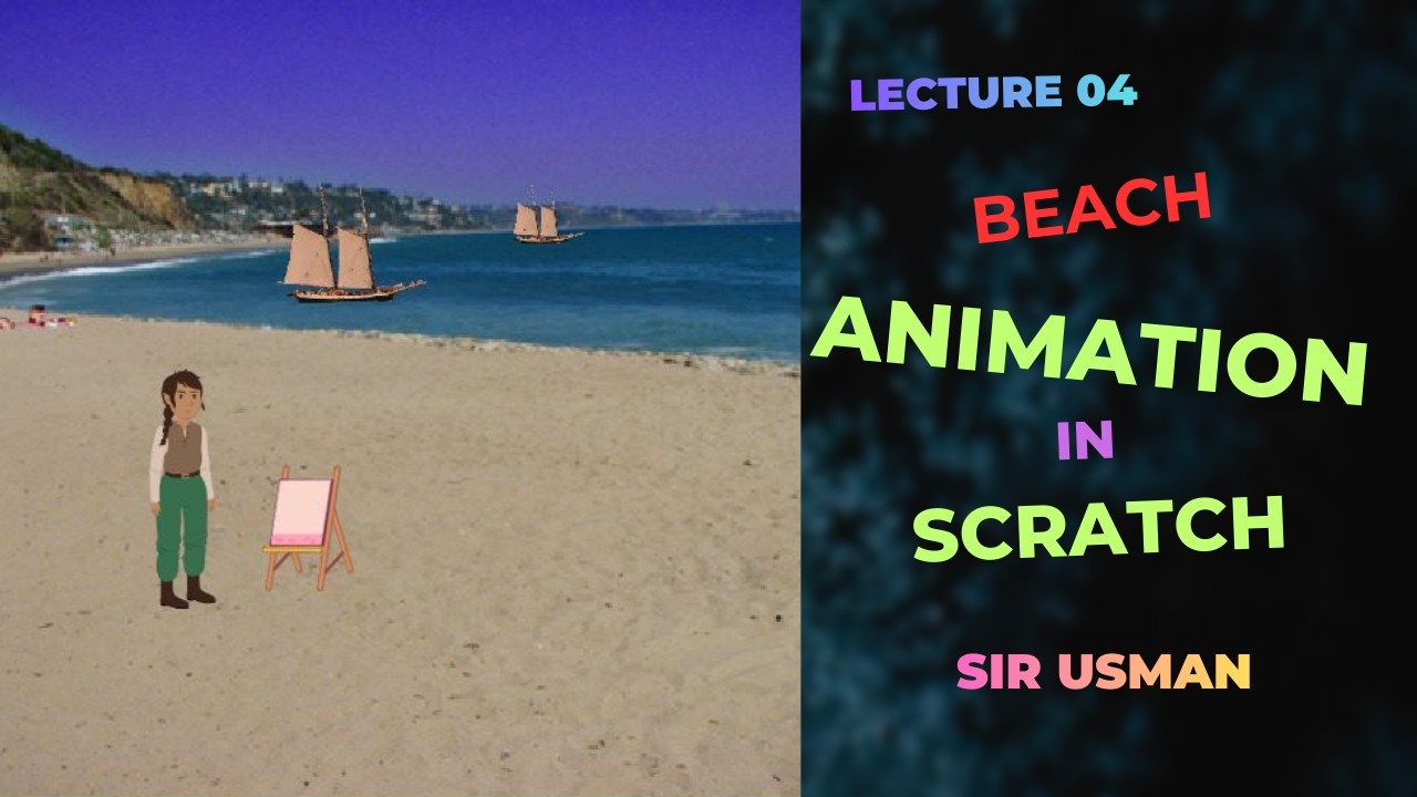 Beautiful Beach Animation Made in Scratch 🌊 | Coding for Kids