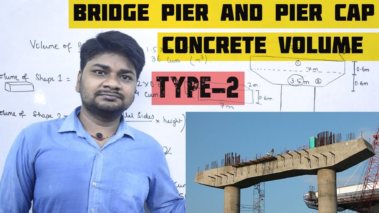 Concrete Volume Calculation of Pier & Pier Cap for Bridge Construction Type-2 | Learning Technology