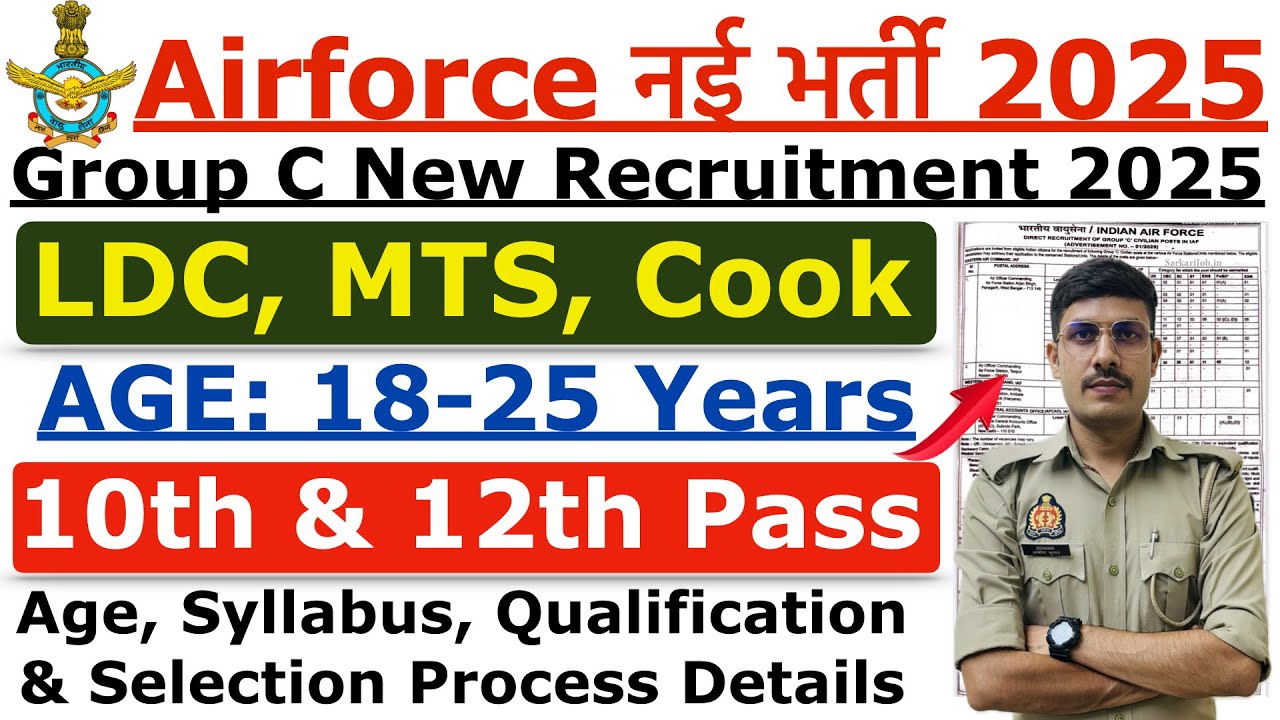 Airforce Group C New Vacancy 2025 | Airforce Group C New Recruitment 2025 | Age, Syllabus Details