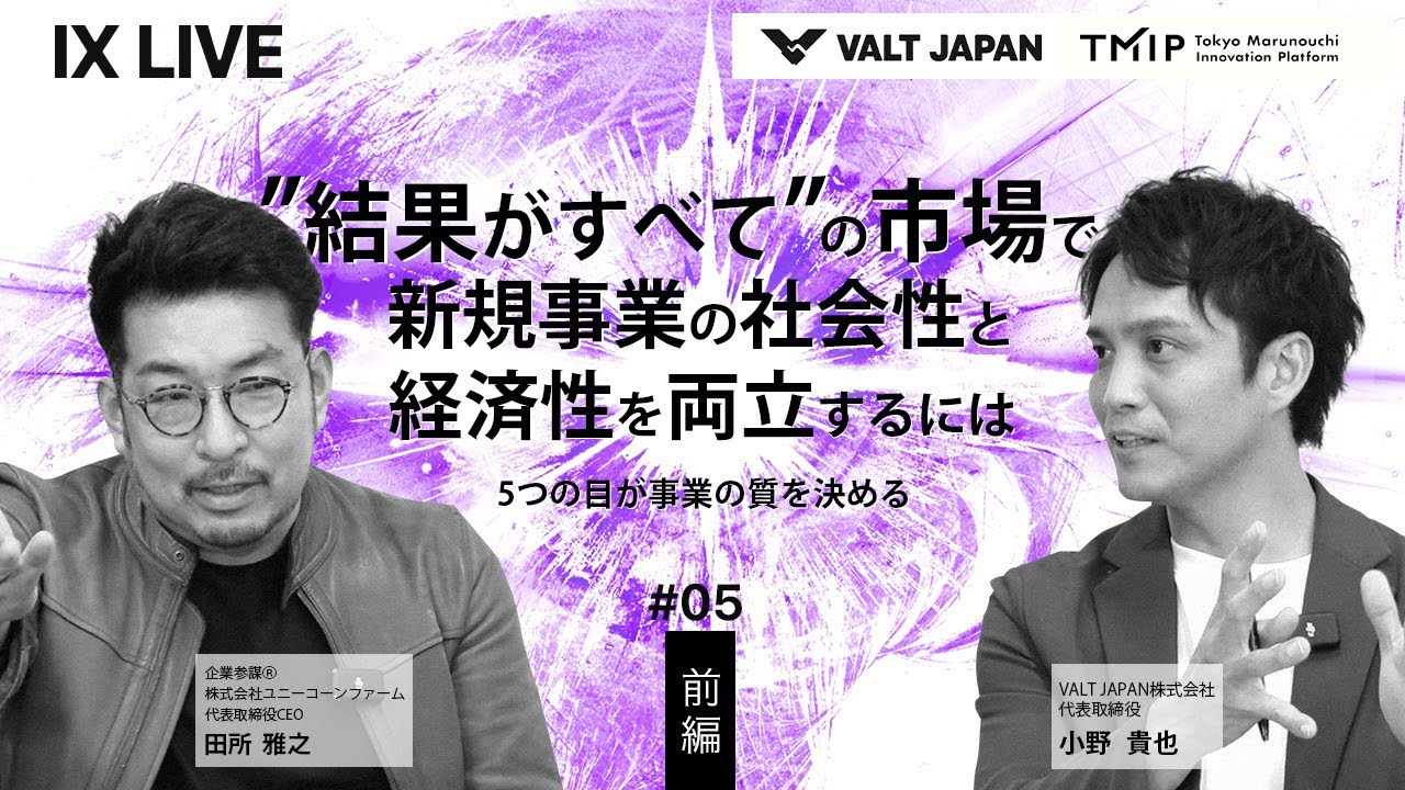 田所雅之× IX LIVE｜“結果がすべて”の市場で、新規事業の社会性と経済性を両立するには【前編】