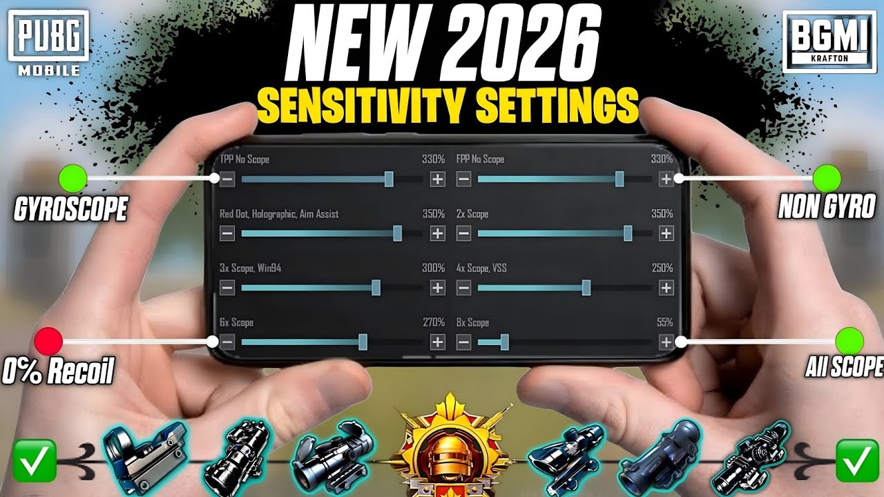 NEW UPDATE 4.1 CODE 🔥 PUBG MOBILE/BGMI SENSITIVITY SETTINGS 2026 | BEST SCOPE SENSITIVITY SETTINGS✅