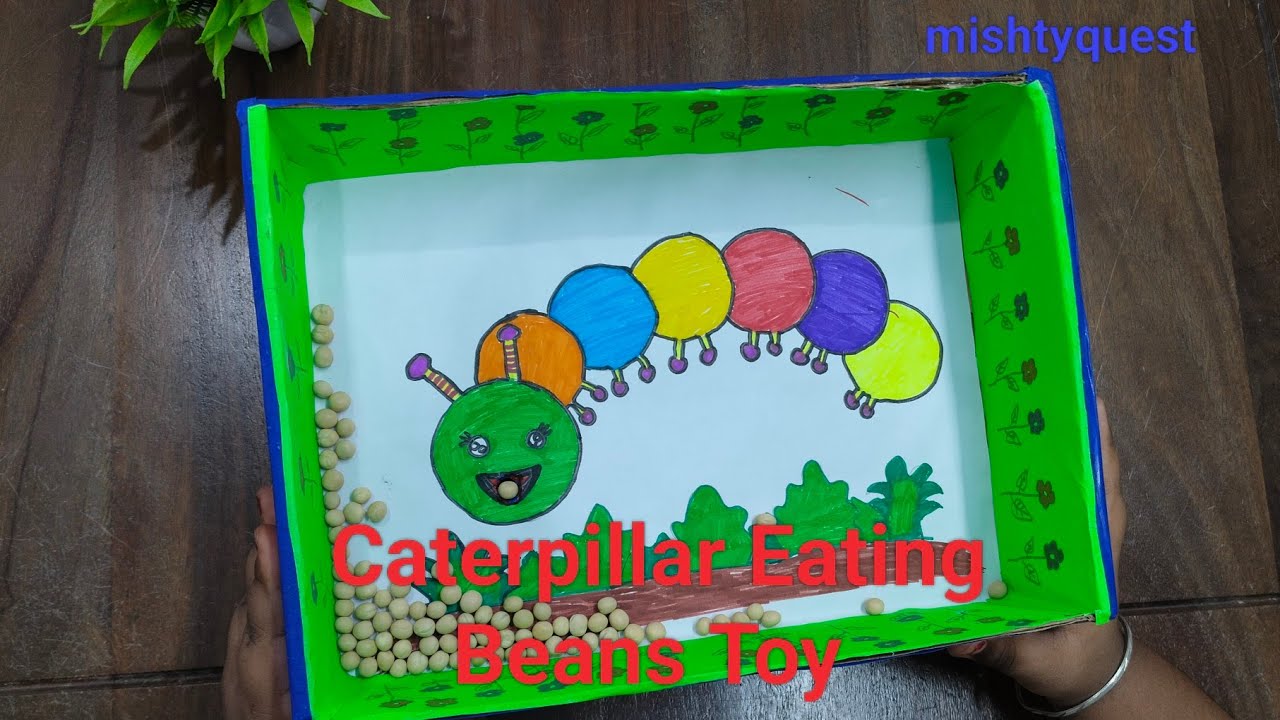 How to make a caterpillar eating Beans toy| Bugs eating Beans| @ mishtyquest 