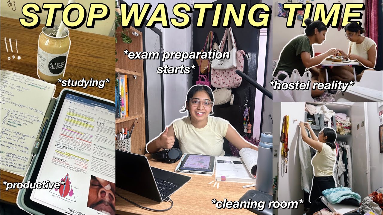 i wasted time so let's be productive!✏️ exam preparation starts, deep cleaning, *hostel exposed*🧐