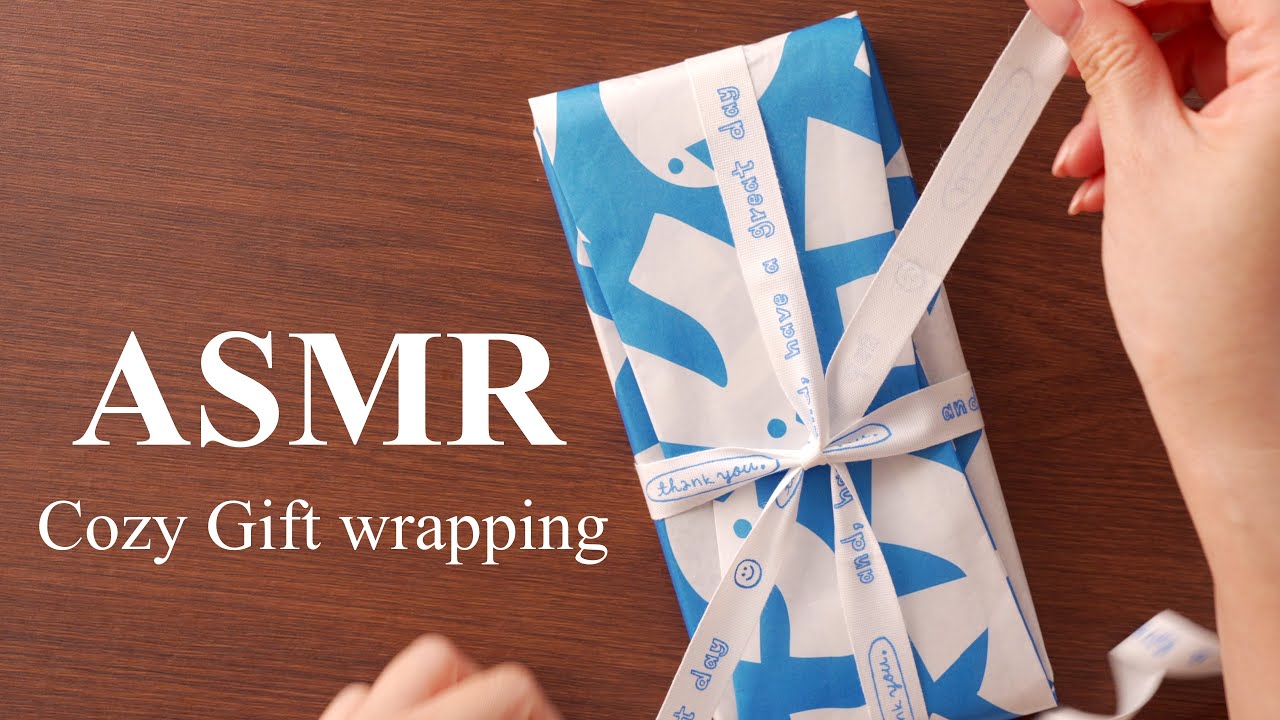 ASMR 얇은 포장지 사각거리는 선물 포장 소리 🎁Relaxing Gift Wrapping Sounds•No talking