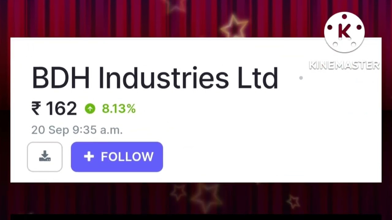 BUY AT 160 TARGET 200 DURATION 1 MONTH BDH Industries Ltd