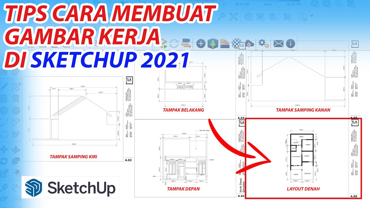 cara membuat gambar kerja di sketchup