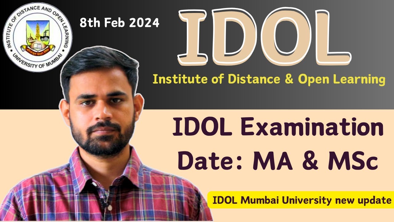 IDOL Examination Date 2024 MA & MSC | IDOL Mumbai University new update