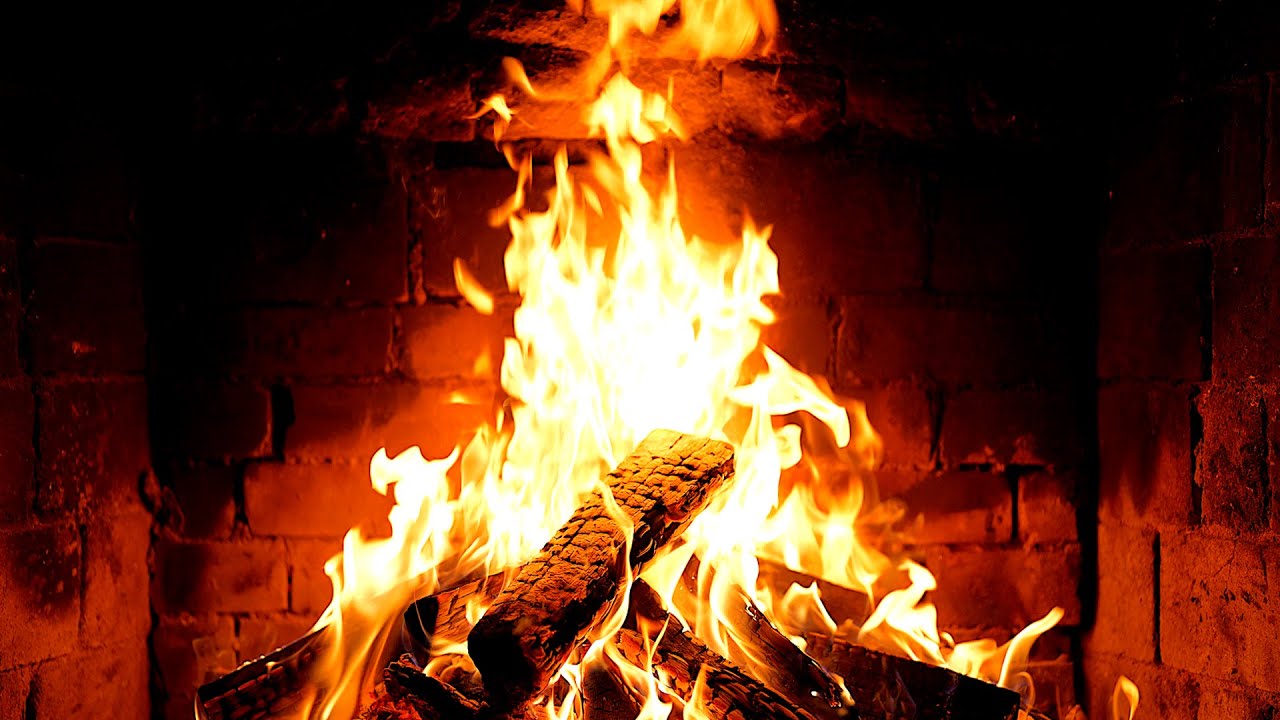 Cozy Fireplace 4K (12 HOURS). Fireplace with Crackling Fire Sounds. Fireplace Ambience