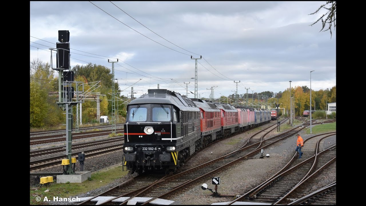 Lokzug aus dem Stillstandsmanagement Chemnitz - 8 Loks gehen auf die Reise