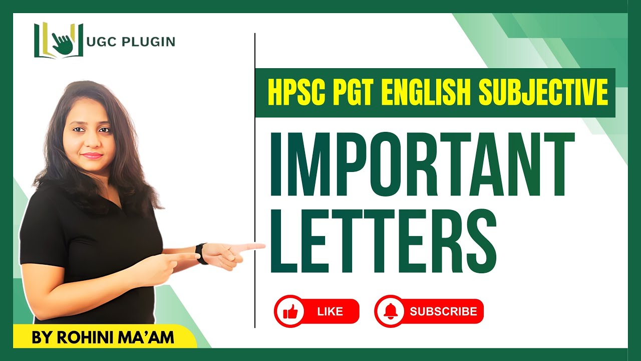 HPSC PGT English Subjective | Most Important Letters Explained | UGC Plugin | Rohini Ma’am
