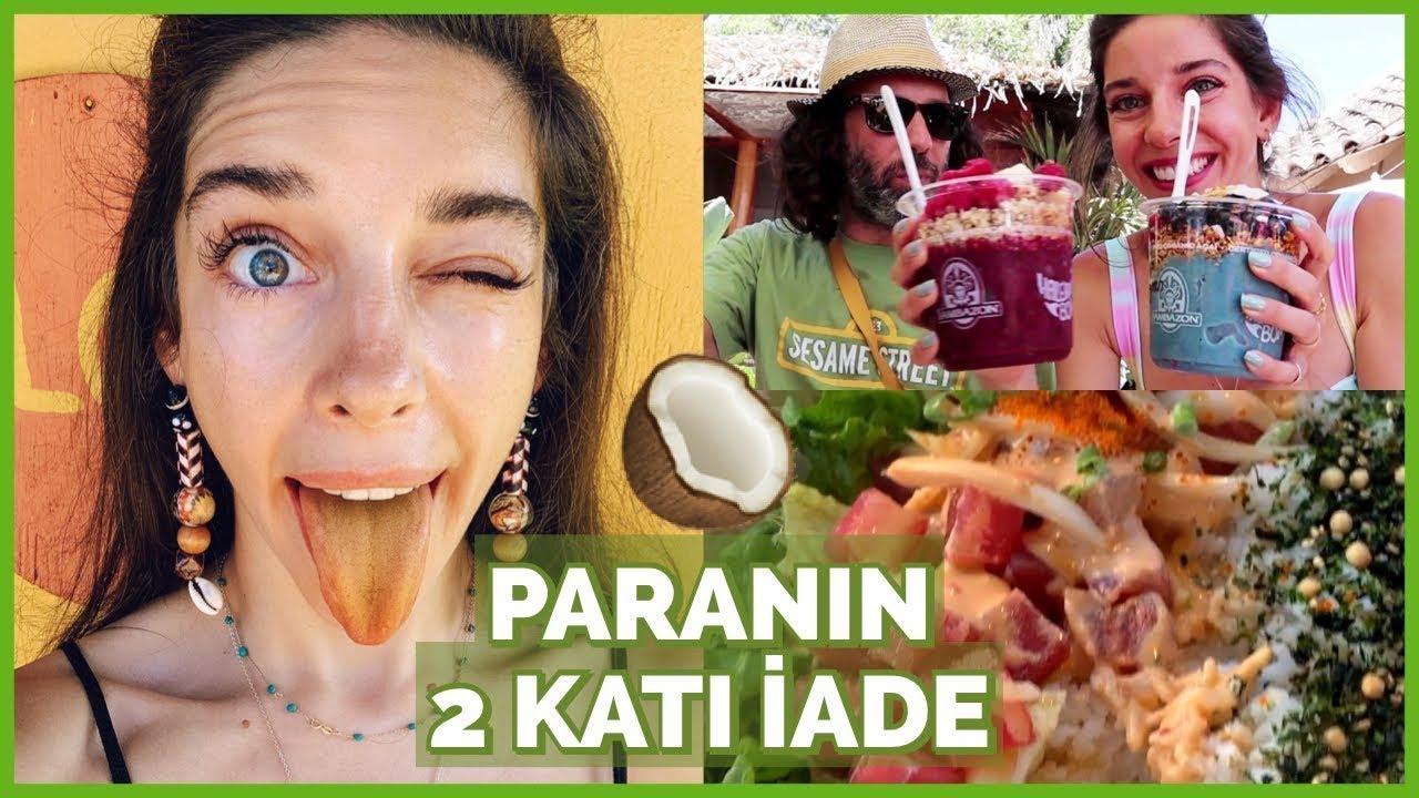 BİR GÜNDE NELER YİYORUM? 💚 HAWAII 🌴 BEĞENMEZSENİZ PARANIZIN 2 KATINI İADE EDEN MARKET