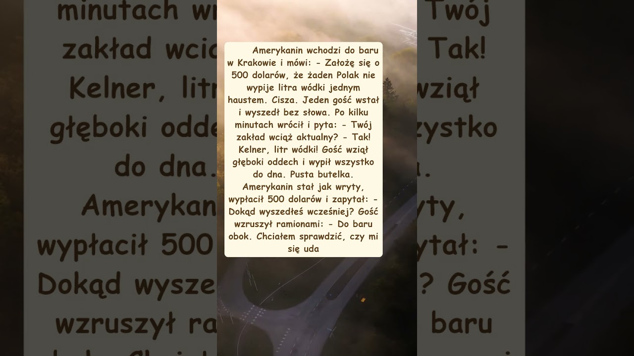 Polak sprawdza w sąsiednim barze, czy da radę - i wraca po wygraną!