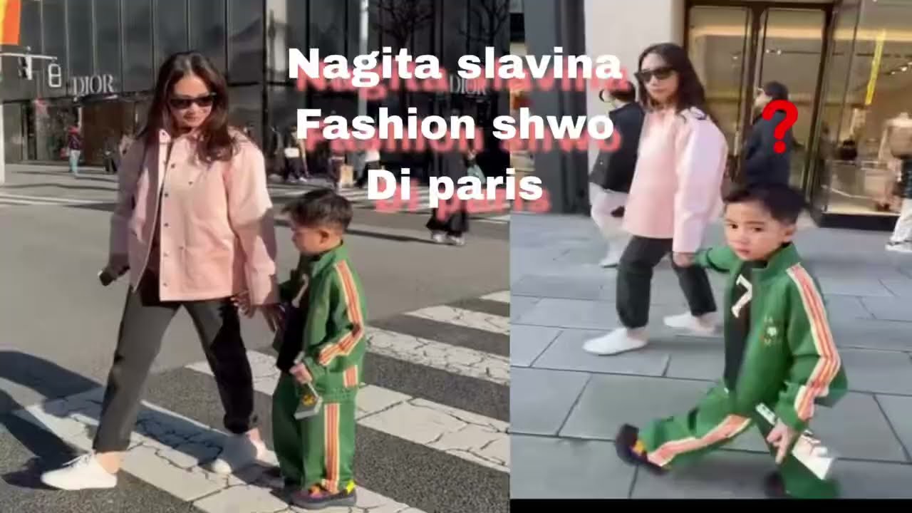 Nagita slavina Fashion show di jalan paris!!!Cipung heran!!