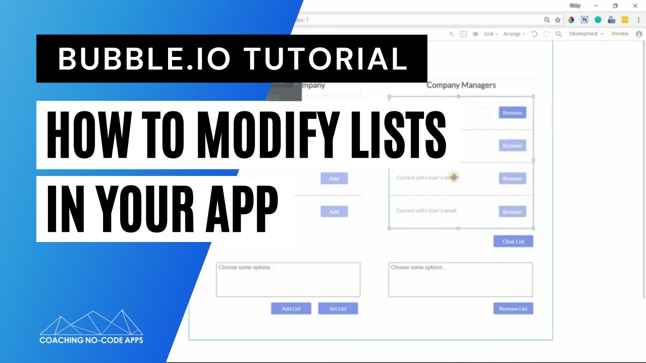 Bubble.io Lesson on Modifying List Fields